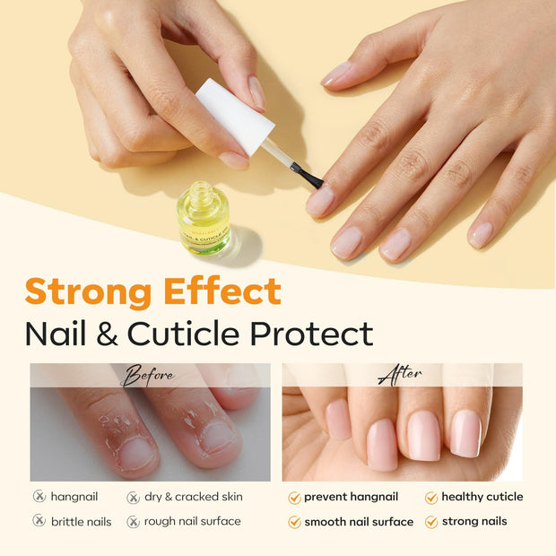 modelones Cuticle Oil for Nails, Natural Nail Oil for Growth and Strength Damaged Nails Vitamin E Revitalizing Essential Nail Oils Cuticle Care 15ml