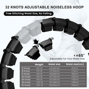 Plus Size Silent Weighted Hula Infinity Fitness Detachable Hoops 65-Inch 32 Knot, Smart Noiseless Infinity Hula for Women, 2-in-1 Waist and Abdominal Home Workout Equipment
