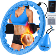 U2-26 Knots 19”- 56”, Weighted Hula Hoop for Adults Weight Loss, Infinity Hoop Plus Size, Children Adults Home Outdoors, Fun Fitness Exercise, Abdominal Toner,Free Waist Trimmer&Wash Bag