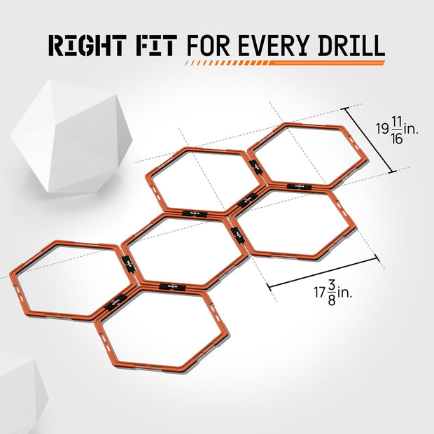 Yes4All Hex Agility Rings/Speed Rings with Carrying Bag – Hexagon Rings, Agility Hurdles for Agility Footwork Training
