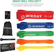 Resistance Bands, Pull Up Bands, Workout Bands for Exercise, Thick Heavy Resistance Band Set with Door Anchor, Elastic Bands for Body Stretching, Crossfit Training at Home/Gym Men & Women Women