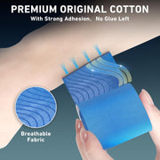 PreCut Kinesiology Tape for Knees, 12 PCS Waterproof KTQUICK Knee Tape for Knee Pain Relief Pre Cut, Original Cotton Athletic Knee Tape, Waterproof & Hypoallergenic Latex-Free for Sports (Black)