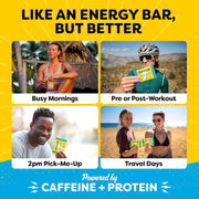 Quantum Energy Square: Energy Bar with Caffeine & 10g Protein. Delicious Healthy Snack On The Go. (Vegan, Gluten-free, Soy-free, Dairy-free) (Variety 12-Pack)