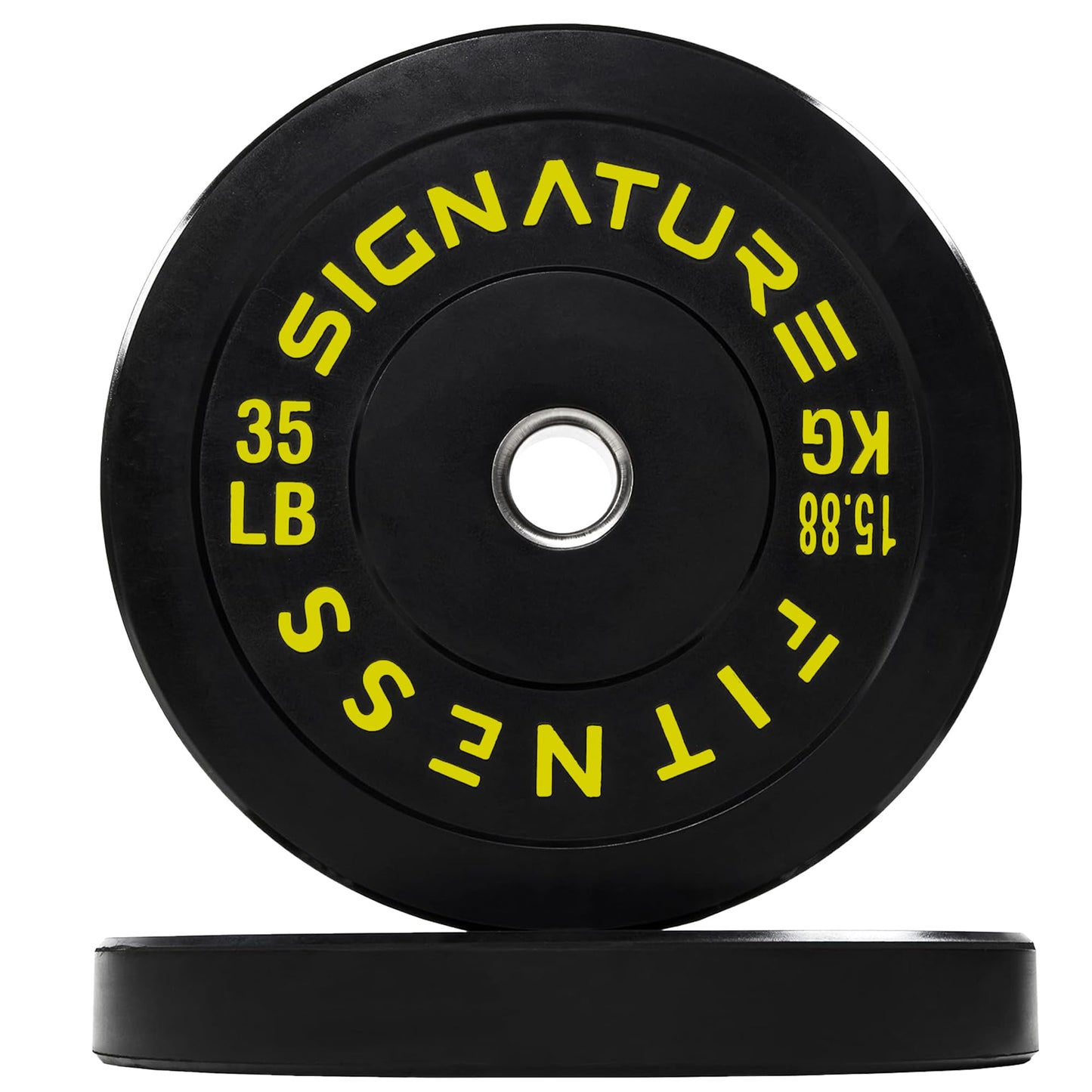 Olympic Barbell 2-Inch Rubber Bumper Plate Weight Set for Strength Training, Multiple Options