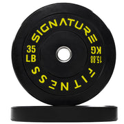 Olympic Barbell 2-Inch Rubber Bumper Plate Weight Set for Strength Training, Multiple Options