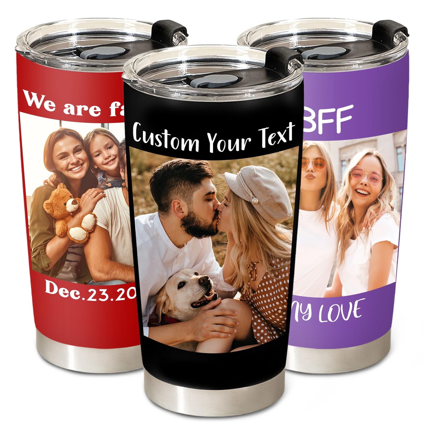 Personalized Tumbler with Engraved Name - Personalized Fathers Day Cup Gifts - Custom Stainless Steel 20 Oz Coffee Tumbler with Lid - Custom Birthday Gifts for Dad Husband