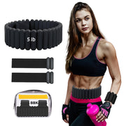 Silicone Adjustable Weighted Belt for Men & Women – DIY Weighted Walking & Exercise Belt with Removable Weights – Gym, Strength Training, Yoga, Hiking – Free Weight Adjustment for Wrist & Ankle