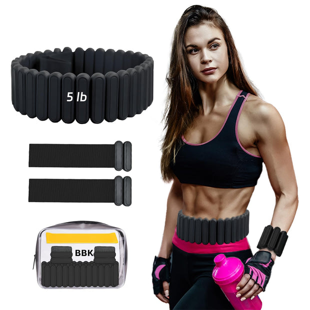Silicone Adjustable Weighted Belt for Men & Women – DIY Weighted Walking & Exercise Belt with Removable Weights – Gym, Strength Training, Yoga, Hiking – Free Weight Adjustment for Wrist & Ankle