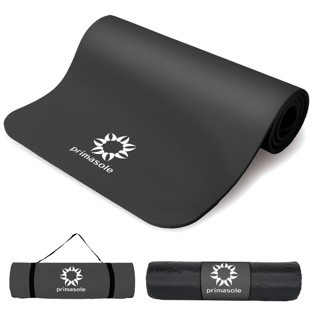 1/2-Inch Extra Thick NBR Yoga Mat with Enhanced Stability - Textured Design, Lightweight Mat with Carrying Strap & Case for Yoga, Pilates, Gym & Home Use (Multiple Colors)