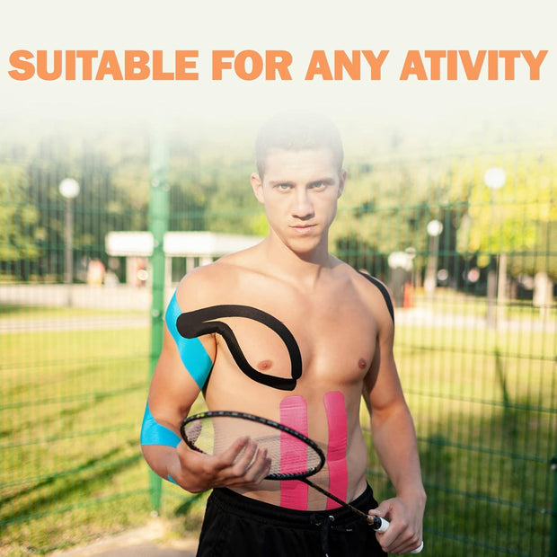 OK TAPE Kinesiology Tape, Regular Original Cotton Elastic Athletic Tape for Support and Recovery, Sports Tape, 2in×16.4ft Uncut Roll - Pink