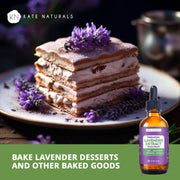 Kate Naturals Lavender Extract for Baking, Drinks, Coffee, Lattes. Food Grade Lavender Oil for Flavoring & Cooking (1oz, Sugar Free)