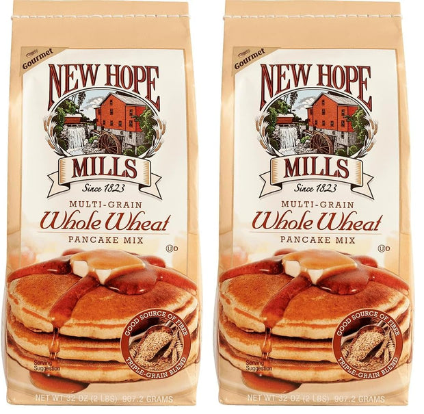 Multigrain Whole Wheat Pancake Mix by New Hope Mills - Sugar-Free & Fiber-Rich - Delicious Breakfast Solution for Health-Conscious Foodies - 32 oz (1)