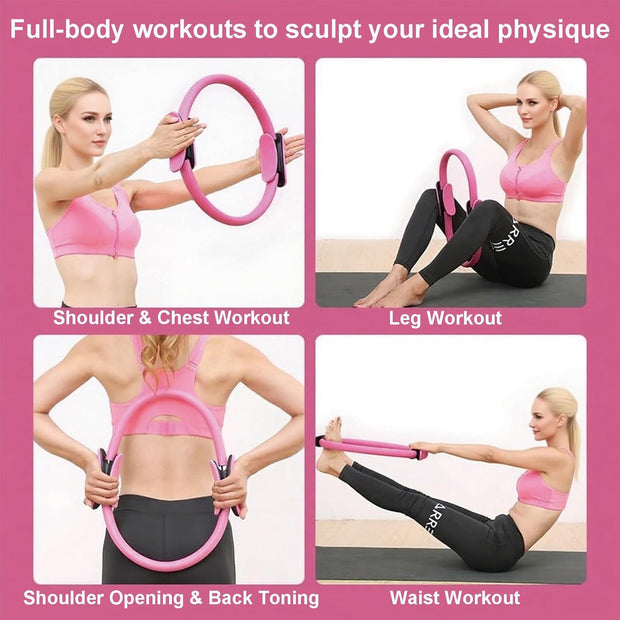 Pilates Ring and Ball Set, Pilates Ring Fitness Trainer, Booty Bands Stretching Equipment Pilates Mini Exercise Ball for Legs Arms and Thighs, Workout at Home Workout Equipment Women