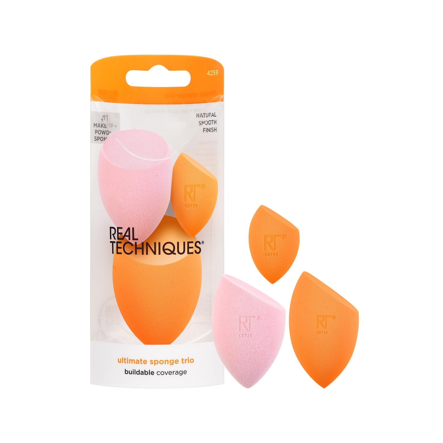Real Techniques Mini Miracle Complexion Sponge 4 Pack, Small Makeup Blending Sponges, For Foundation & Concealer, Mini Size for Under Eyes & Touch-Ups, Travel Friendly, Natural Makeup, Latex-Free