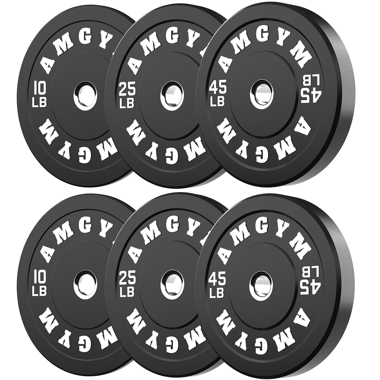 2 Inch Bumper Plates，10-500lbs，Barbell Rubber Olympic Weight Plates Set for Home Gym, Strength Training & Weight Lifting, Multiple Options Colors