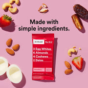 RXBAR Protein Bars, 12g Protein, Gluten Free Snacks, Strawberry, 22oz Box (12 Bars)