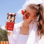 Personalized Tumbler with Picture Text Name Logo, 30oz Stainless Steel Custom Coffee Mug cup with Lid Straw, Anniversary Wedding Christmas Birthday Gifts for Women Men Kid