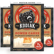 Kodiak Cakes Power Cakes Variety Pack - Protein Pancake Mix Just Add Water - 100% Whole Grain Flapjack and Protein Waffle Mix - Buttermilk (2, 20oz) and Chocolate Chip (1, 18oz) Pancake Mix Bulk