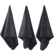 Microfiber Gym Towels Bigger Size Super Soft for Exercise Fitness, Sports, Workout, 380-GSM 15-Inch x 31-Inch Quick-Drying Towels (3 Pack, Grey+Blue+Purple)