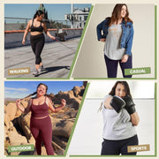 HLTPRO 3 Pack Plus Size Leggings with Pockets for Women - Black High Waisted Tummy Control Soft Yoga Pants for Gym Workout