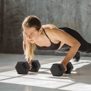 Rubber Encased Hex Dumbbell Set, Hand Weights with Anti-Slip Cast Iron Grip for Exercise & Fitness, Weights Dumbbells for Men Women Strength Full Body Workout, 60LB, 100LB, 150LB Set Options