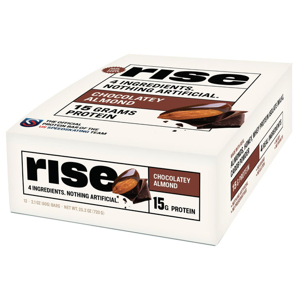 Rise Breakfast Whey Protein Bars Almond Honey, 18g Protein, 2.01 oz (12 Pack)