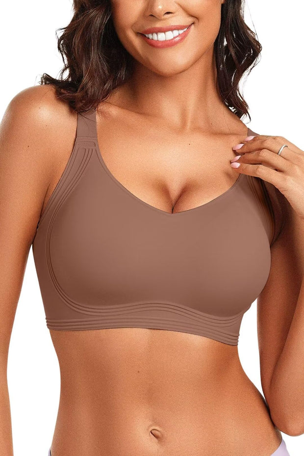 Vertvie Women's Seamless Wireless Push Up Bras with Support and Lift No Underwire Bralettes Full Coverage Sport Everyday Bra