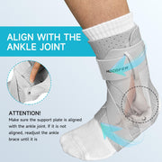 Left Ankle Brace for Women & Men - Ankle Support Sprained Ankle Brace for Achilles,Tendon,Sprain,Injury Recovery,Ankle Support Brace for Running, Basketball, Football (Grey,S,Left)