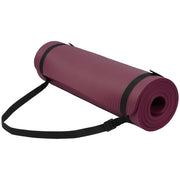 Yoga Mat, 1/2-Inch Extra Thick High Density Exercise Mat, Anti-Tear Exercise Yoga Mat with Carrying Strap, Suitable for Various Yoga Exercises