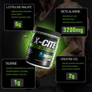 X-CITE Pre-Workout by ATHLEAN-X - Enhanced Formula with Beta-Alanine, Creatine & Caffeine for Ultimate Energy, Endurance, Focus & Muscle Pump, NSF Certified for Sports (22 Servings, Fruit Punch)