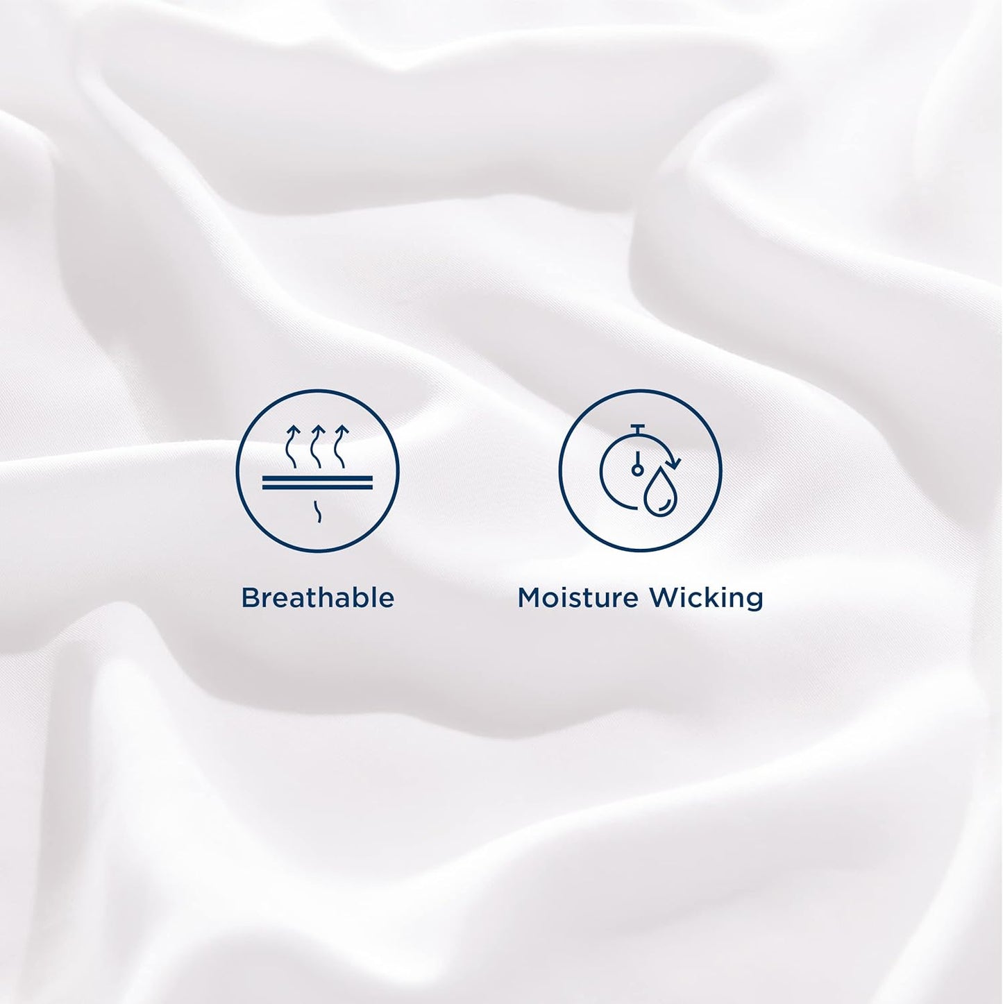 Bedsure King Size Sheet Set, Cooling Sheets King, Rayon Derived from Bamboo, Deep Pocket Up to 16", Breathable & Soft Bed Sheets, Hotel Luxury Silky Bedding Sheets & Pillowcases, White