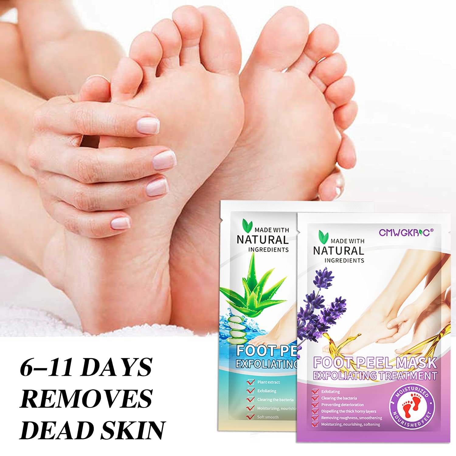 5 Pack Foot Peeling Mask,Exfoliator Peel Off Calluses Dead Skin Callus Remover,Foot Mask for Dry Cracked Feet,Foot Peel Masks for Men and Women Feet Peeling Mask for Fathers Day Gift for Husband
