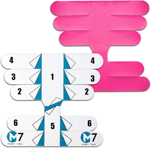 M7 Sport Kinesiology Ankle Tape for Ankle Sprain and Injury Recovery, Kt Tape for Ankle, Pain Relief Therapeutic Tape, Plantar Fasciitis, Waterproof, Eases Swelling (Beige, 4-Pack)