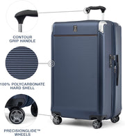 Travelpro Platinum Elite Hardside Expandable Checked Luggage, 8 Wheel Spinner, TSA Lock, Hard Shell Polycarbonate Suitcase, True Navy Blue, Checked Large 28-Inch