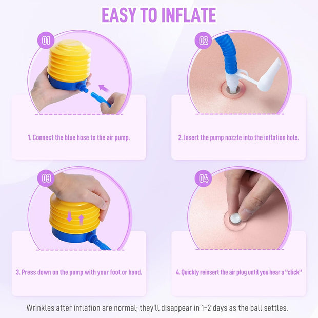 Sportneer Extra Thick Exercise Ball - 25.6''Yoga Ball with Quick Pump - Anti-Burst and Slip Resistant Fitness Ball Chair for Pregnancy and Physical Therapy