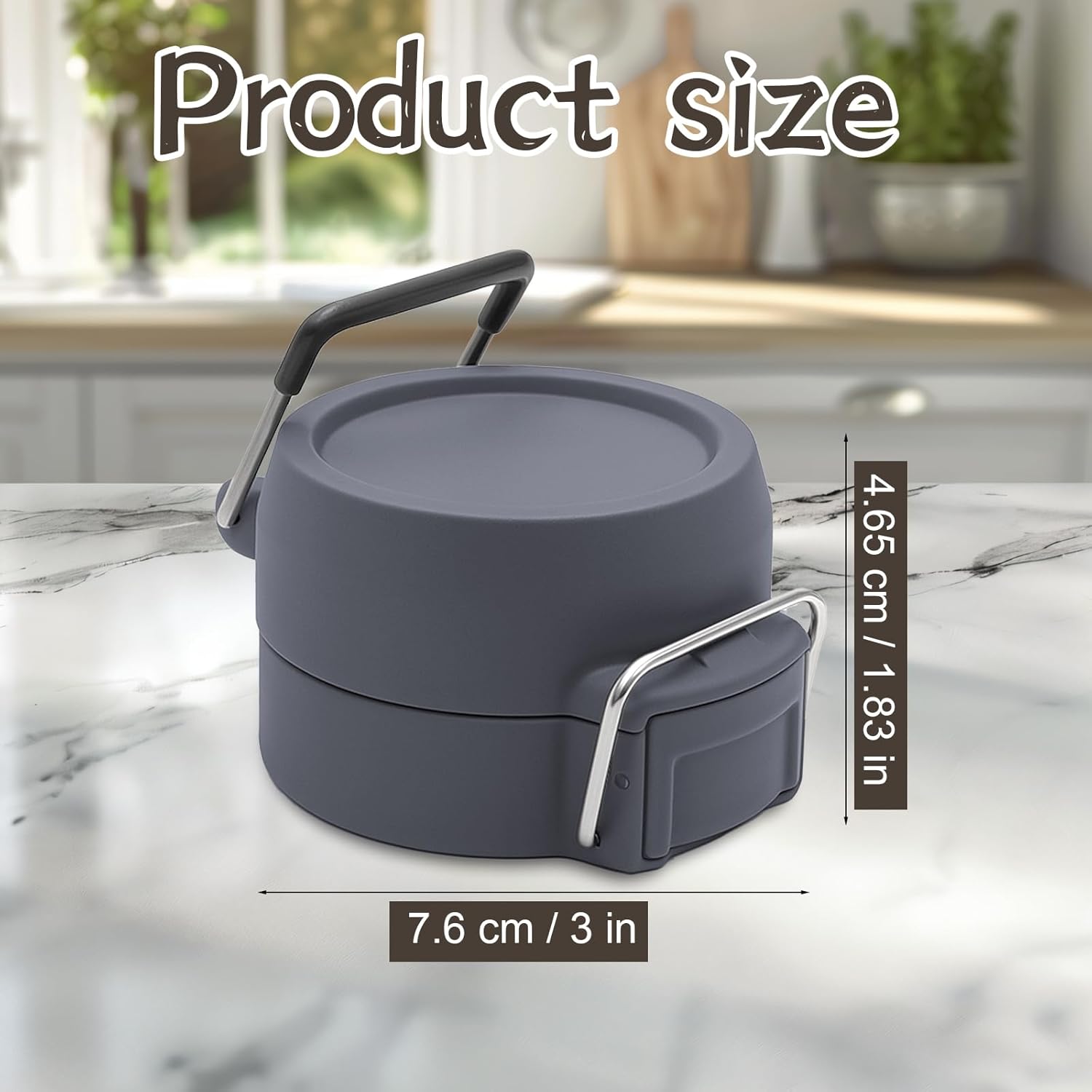 Replacement Lid for Stanley Quick Flip GO, Top Cover Compatible with Stanley Cup 24oz 36oz, One Button Water Bottle Cap for Stanley Quick Flip GO, Leakproof, BPA-Free (Dark Gray)