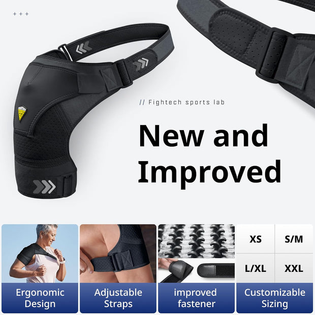 Shoulder Brace - Support & Injury Prevention Brace- Joint Pain Releaser- Shoulder Compression Wrap Strap - Adjustable Injury Accessories for Shoulders - Premium Quality Strap by FIGHTECH (Pink, L-XL)