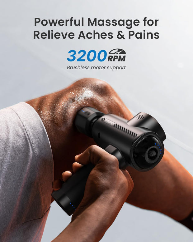 RENPHO Massage Gun Deep Tissue with Heat and Cold Head, Handheld Muscle Massager Therapy with Carry Case, Percussion Body Masajeador for Men Women Athletes Back Upgrade, Active Thermacool