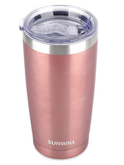 SUNWILL Travel Coffee Tumbler 20 oz, Insulated Mug with Lid, Stainless Steel Cup for Outdoor, Powder Coated Navy
