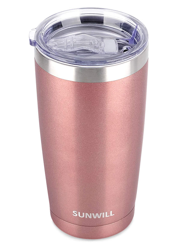 SUNWILL Travel Coffee Tumbler 20 oz, Insulated Mug with Lid, Stainless Steel Cup for Outdoor, Powder Coated Navy