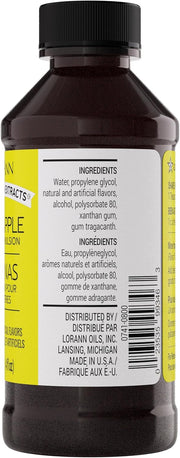 LorAnn Pineapple Bakery Emulsion, 4 oz - Intense Pineapple Flavor Extract for Baking, Cookies, Frosting, Ice Cream, Pineapple Pie, Smoothies and Beverage - Gluten Free, Vegan, Sugar Free, Nut Free