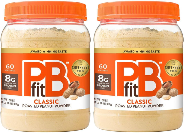 PBfit 30 Ounce Classic Peanut Butter Powder, Powdered Peanut Butter Spread From Real Roasted Peanuts, 8g of Protein 8% DV, Gluten-Free, 60 calories, 87% less fat (Pack of 1)
