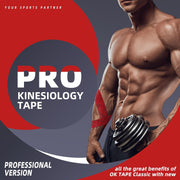 OK TAPE PRO Kinesiology Tape Uncut Roll, Elastic Physical Therapy Athletic Tape for Pain Relief, Muscle Support, Kinetic Tape, Water Resistant, 2in X 16.4ft -Black 2 Rolls