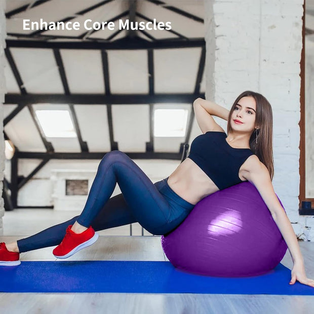 joyibay Cardio Drumming Equipment Set, Fitness Balance Ball with Pump & 3.2oz Cardio Drumming Sticks, Aerobic Exercise Ball for Workouts, Stability, Pilates, Yoga, Pregnancy Gymnastics