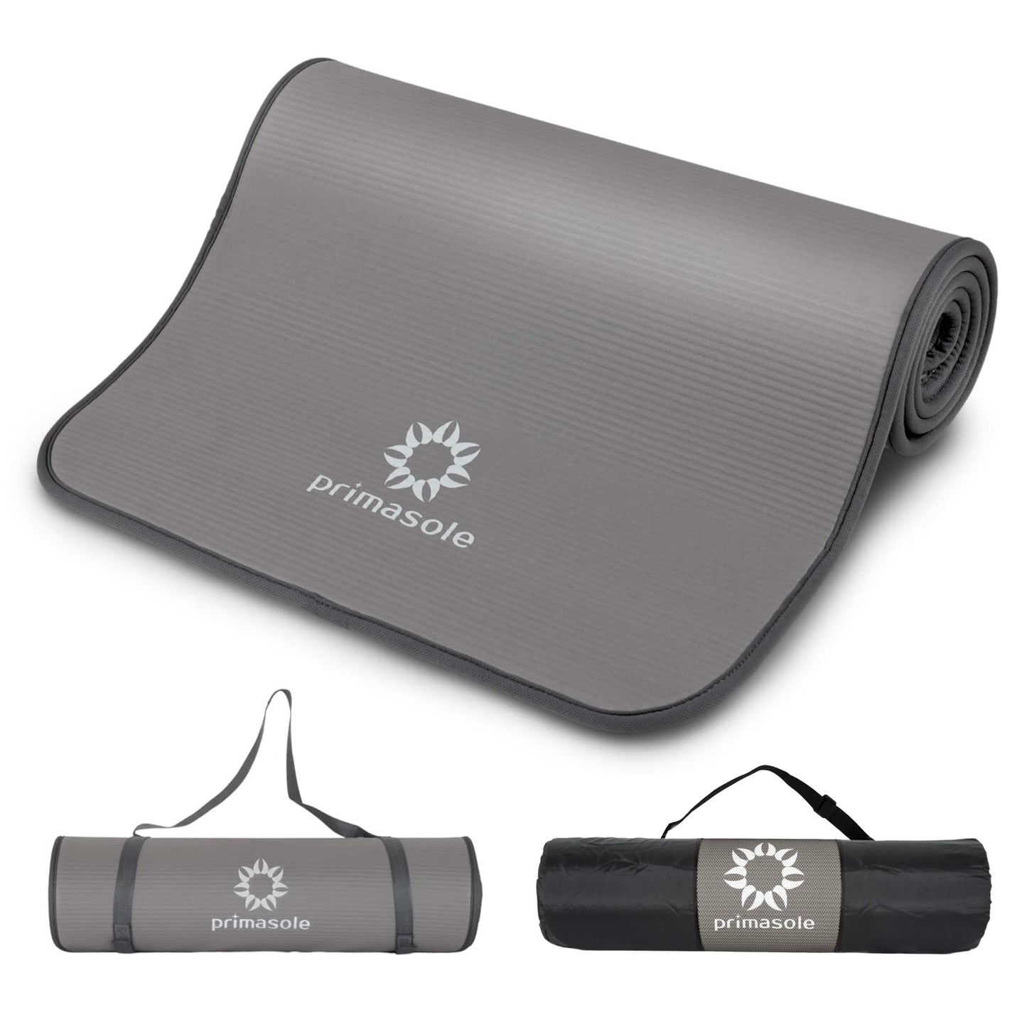 1/2-Inch Extra Thick NBR Yoga Mat with Enhanced Stability - Textured Design, Lightweight Mat with Carrying Strap & Case for Yoga, Pilates, Gym & Home Use (Multiple Colors)