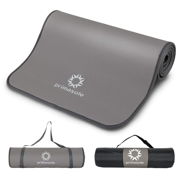 1/2-Inch Extra Thick NBR Yoga Mat with Enhanced Stability - Textured Design, Lightweight Mat with Carrying Strap & Case for Yoga, Pilates, Gym & Home Use (Multiple Colors)