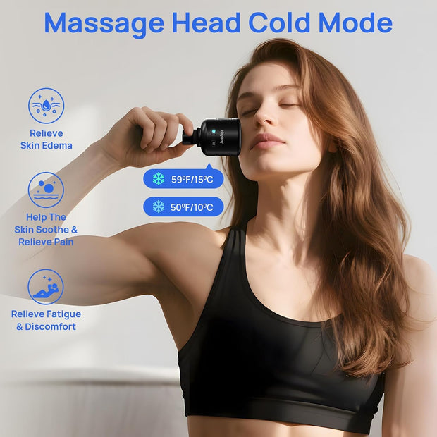 Percussion Massage Gun Deep Tissue with Heat and Cold, Portable Handheld Muscle Massager, Percussion Back Body Masajeador 12mm Amptitude for Athletes, Runner, Gifts for Men Women