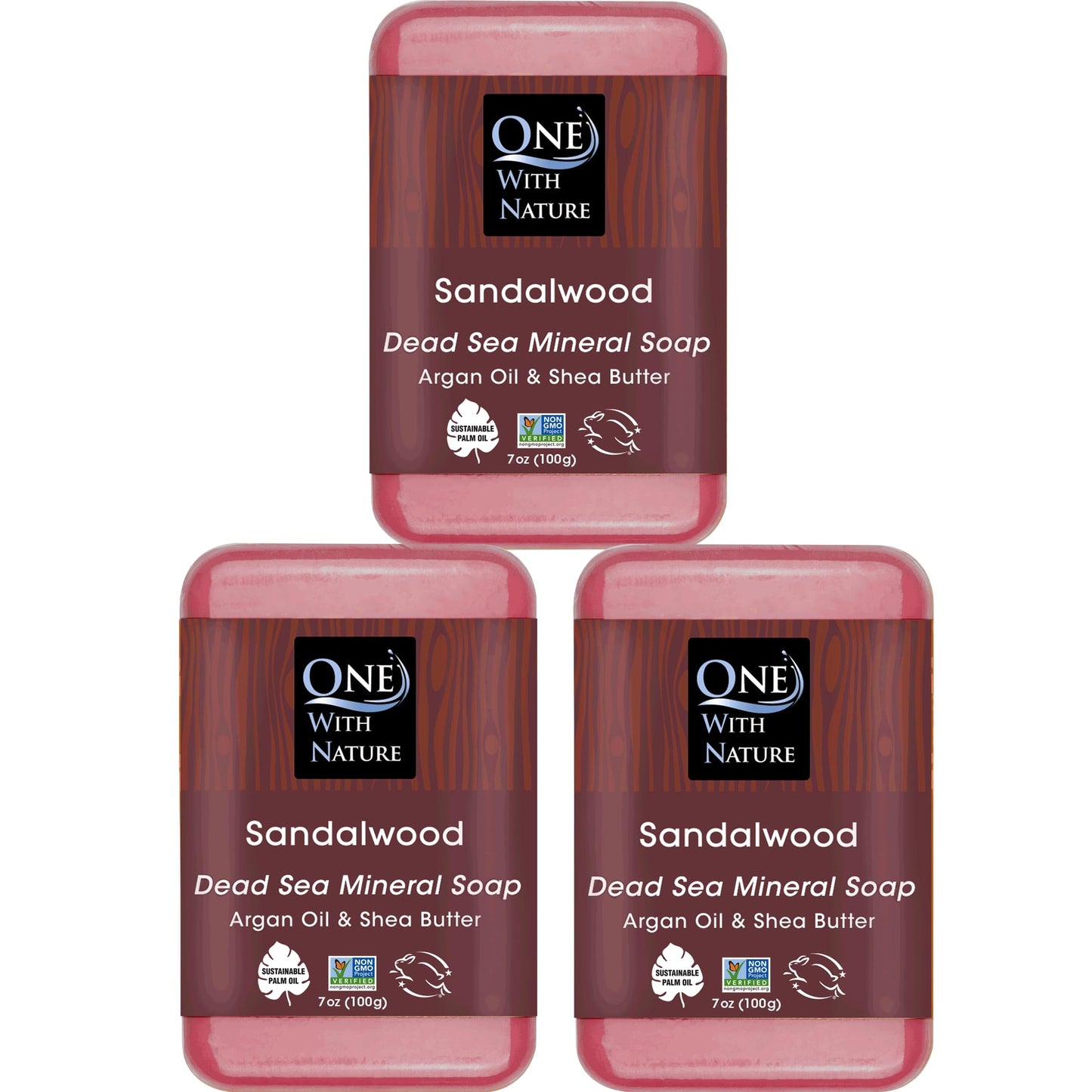 One With Nature Activated Charcoal Soap 4oz 6-Pack Gift Box – Detoxifying and Exfoliating Charcoal Soap Bar with Dead Sea Salt for Face & Body, for Men & Women