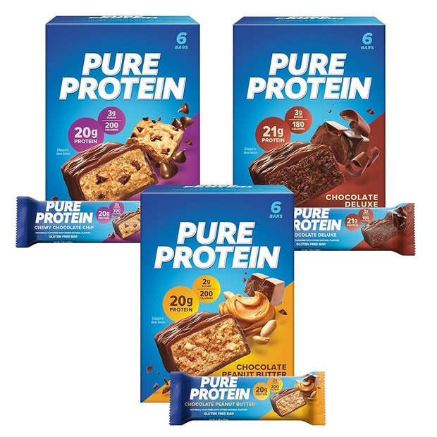 Pure-Protein Bars, Nutrient Rich Snacks with High Protein for Energy Support, Minimal Sugar, Gluten-Free, Variety Pack (23 Pack) (2pack)