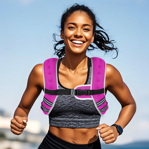 Weighted Vest Woman, 6lb/8lb/12lb/16lb/20lb, Adjustable Women Weighted Vest for Walking, Strength Training, Running, Fitness, Muscle Building, Black